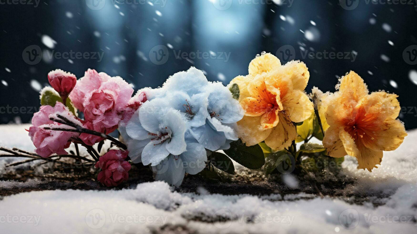 ai generativ. Collage von vier Jahreszeiten - - Winter, Herbst, Frühling und Winter. foto