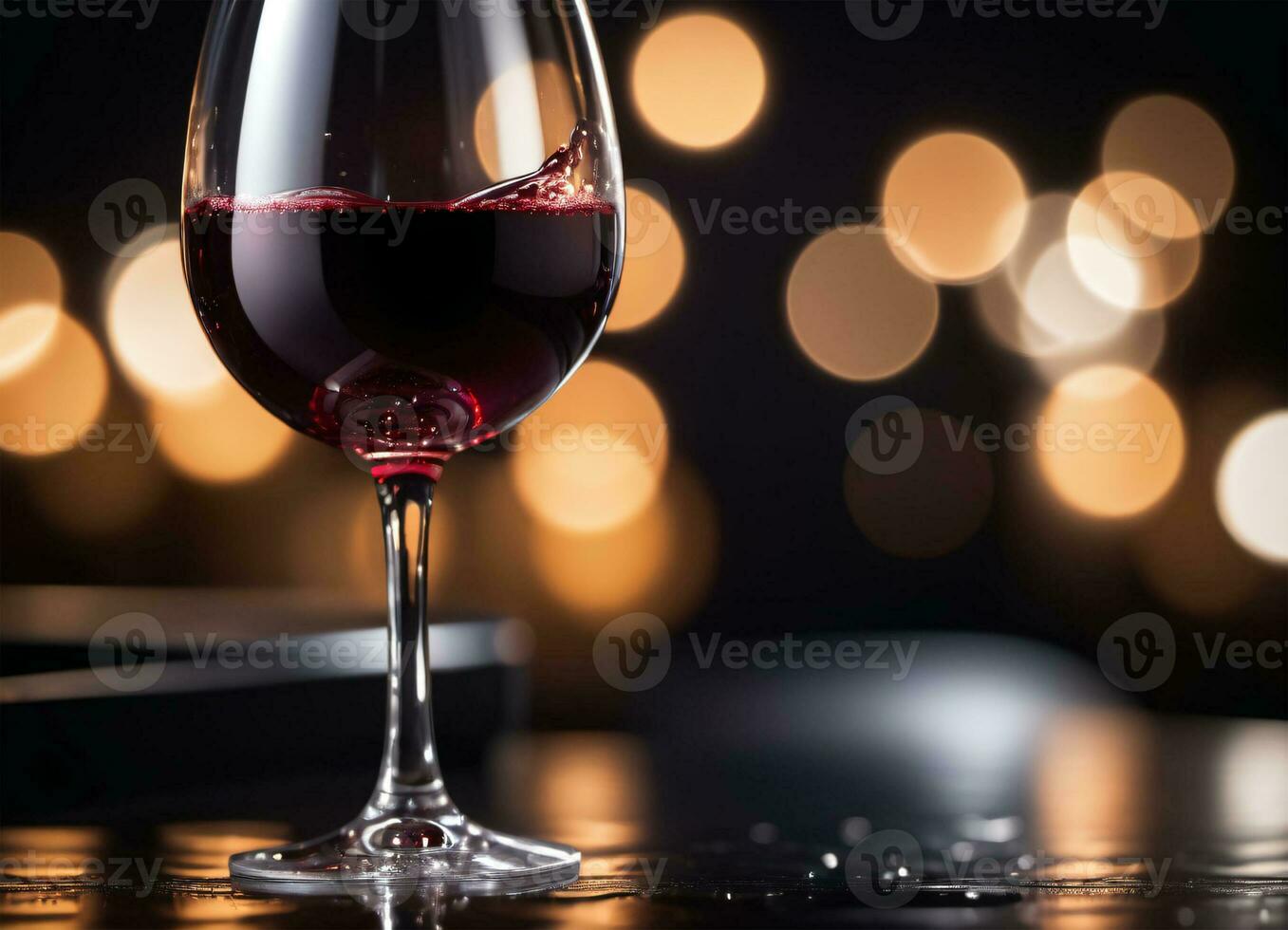 Foto von das Glas mit rot Wein ai generativ