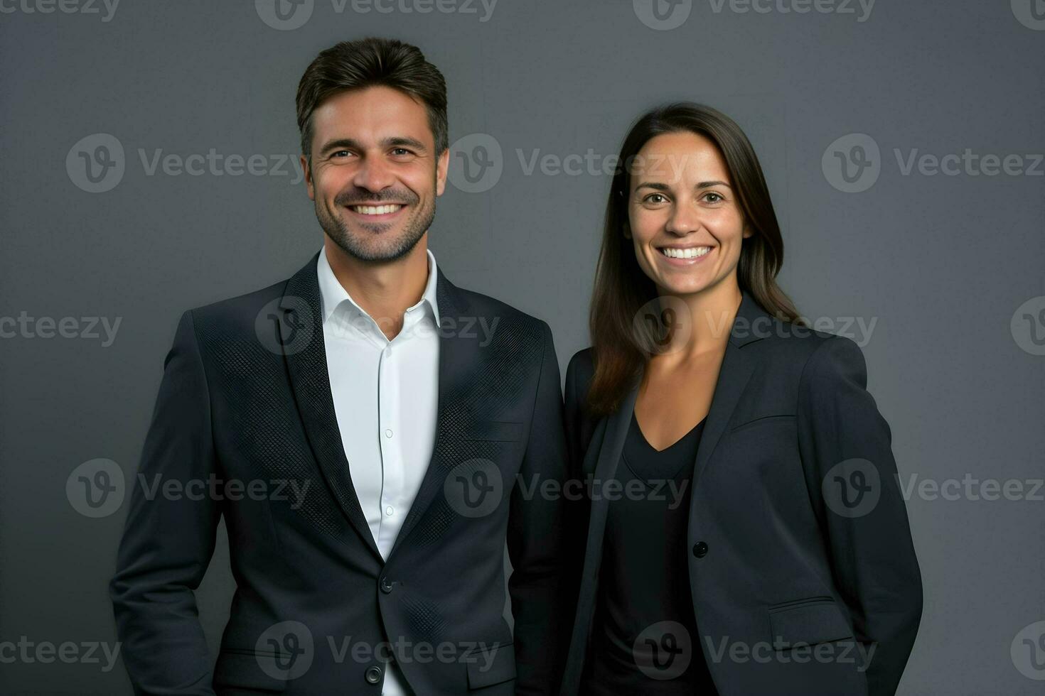 ein Mann und Frau im Geschäft Kleidung posieren zum das Kamera. ai generativ foto