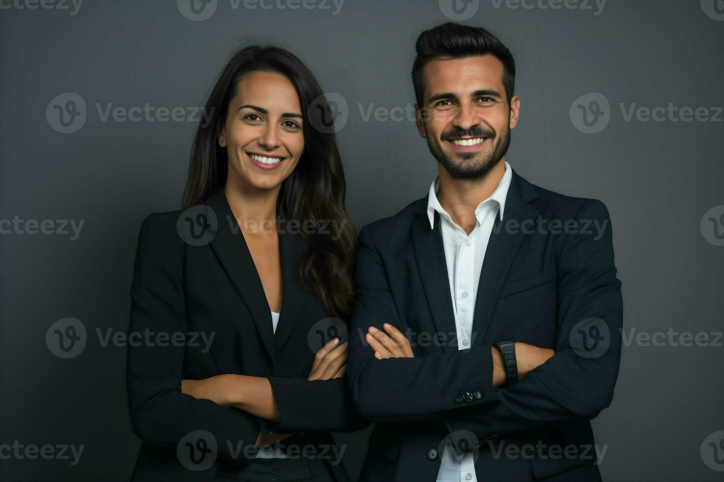 ein Mann und Frau im Geschäft Kleidung posieren zum das Kamera. ai generativ foto