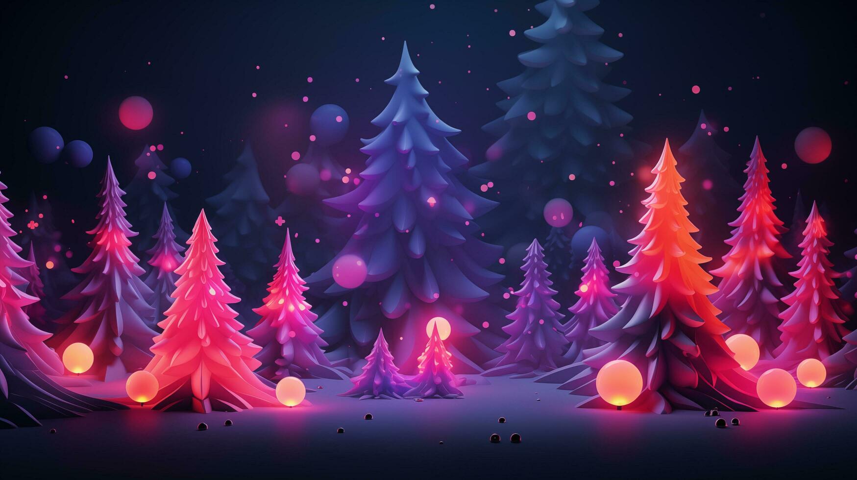 fröhlich Weihnachten und glücklich Neu Jahr Hintergrund. Neon- Banner, Poster, Blau, Rosa, lila foto