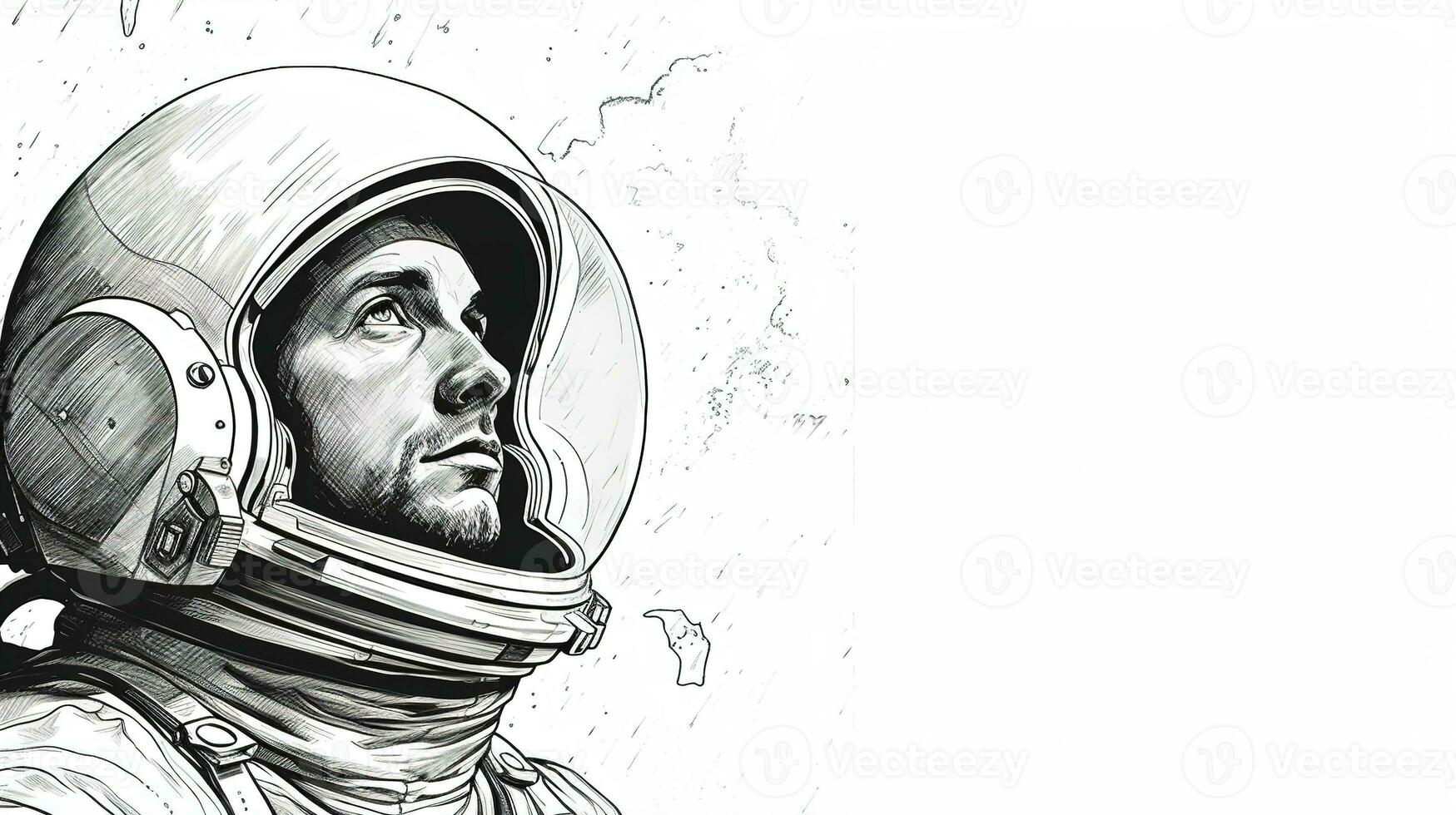 generativ ai, Astronaut im Raumanzug, Buchdruck Jahrgang Stil foto