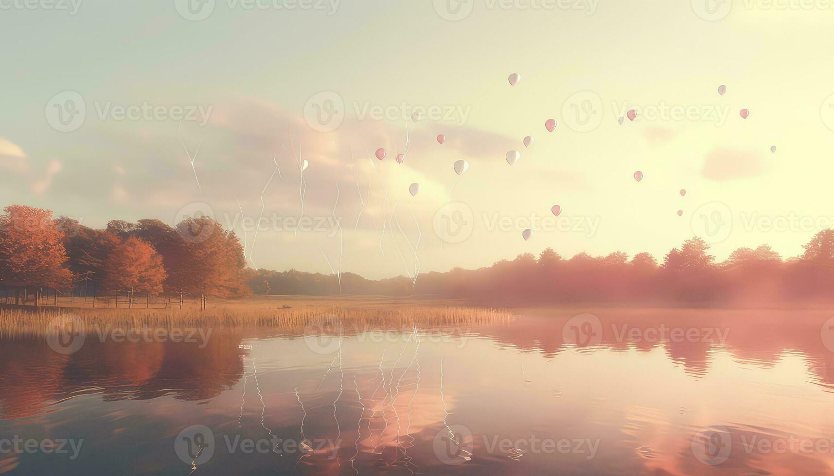 ätherisch Natur Szenen 3d Horizont inmitten Pastell- Schönheit ai generiert foto