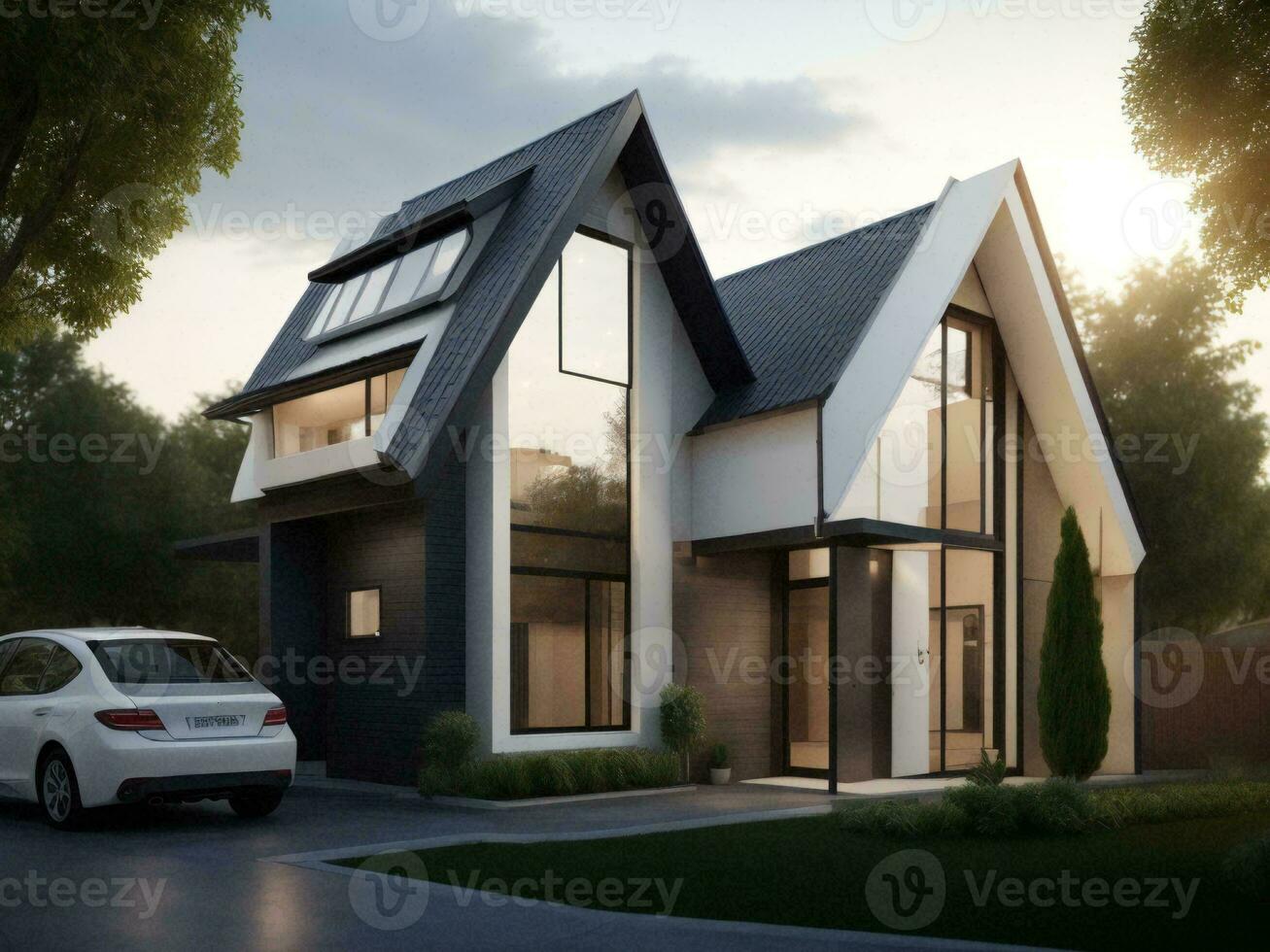 Luxus Duplex Haus Design - - ai generativ foto