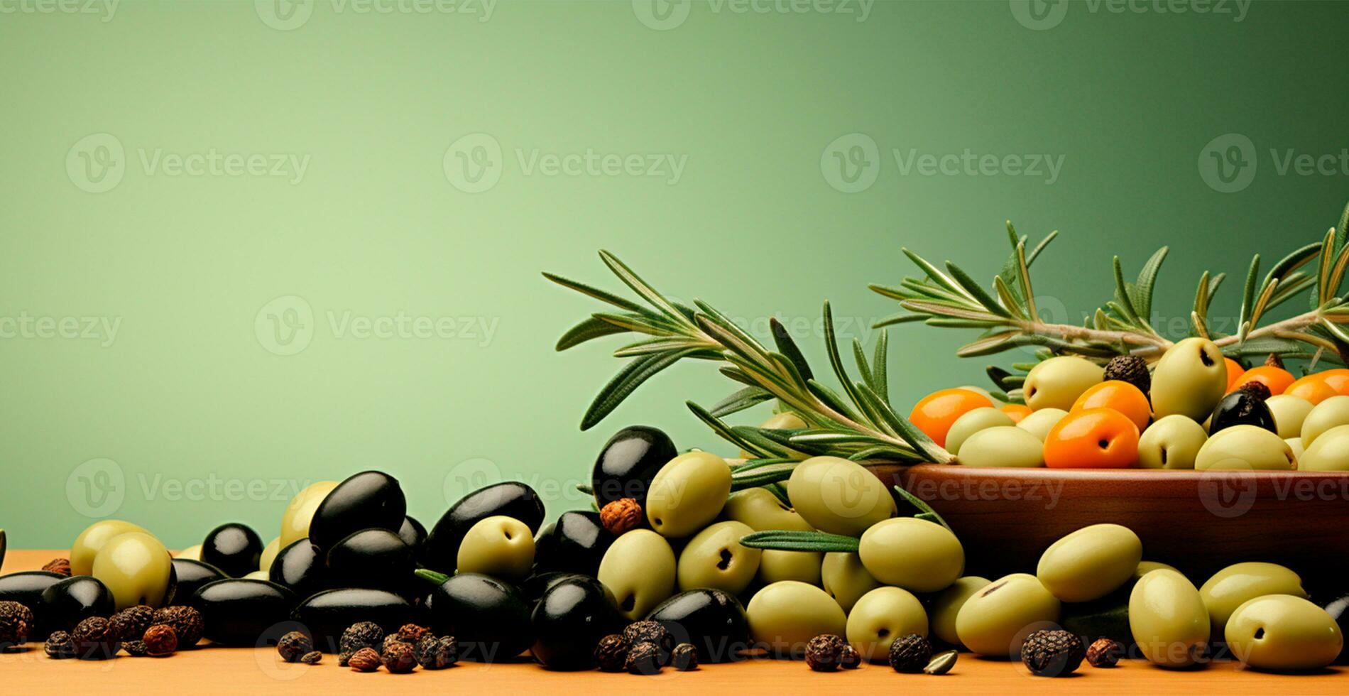 viele von Oliven auf isoliert Hintergrund - - ai generiert Bild foto