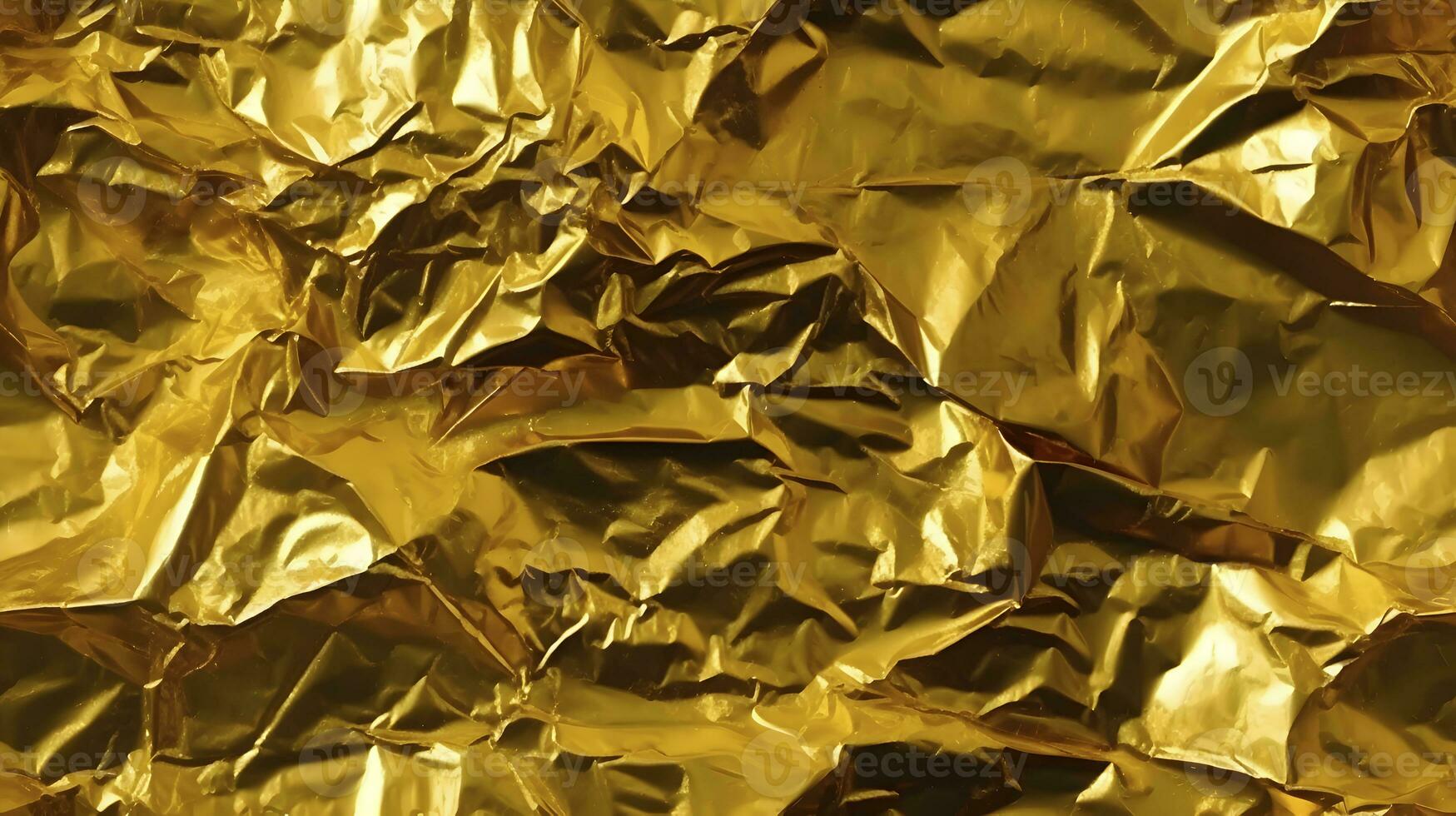 hoch detailliert zerknittert Gold vereiteln Blatt glänzend Textur, abstrakt Gelb Verpackung Papier nahtlos Muster zum Tapete, Hintergrund und Design Kunst Arbeit ai generativ foto