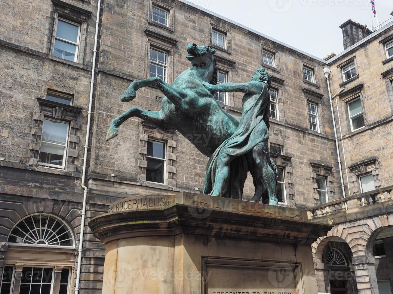 Alexander und Bucephalus-Statue in edinburgh foto