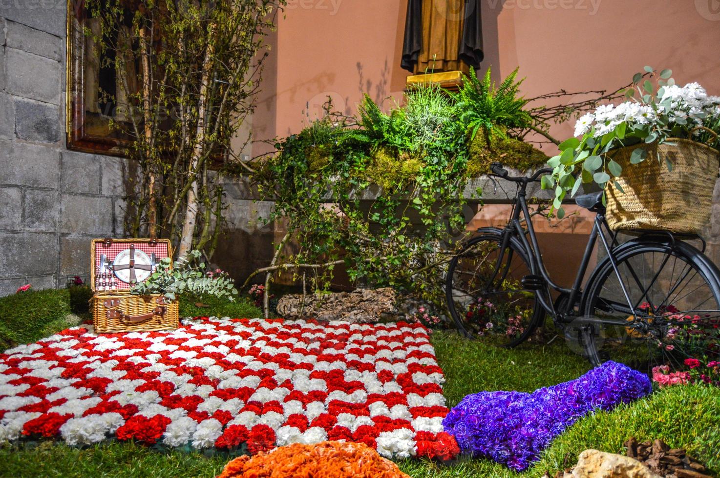 Blumenfest in Girona Temps de Flors, Spanien. 2018 foto