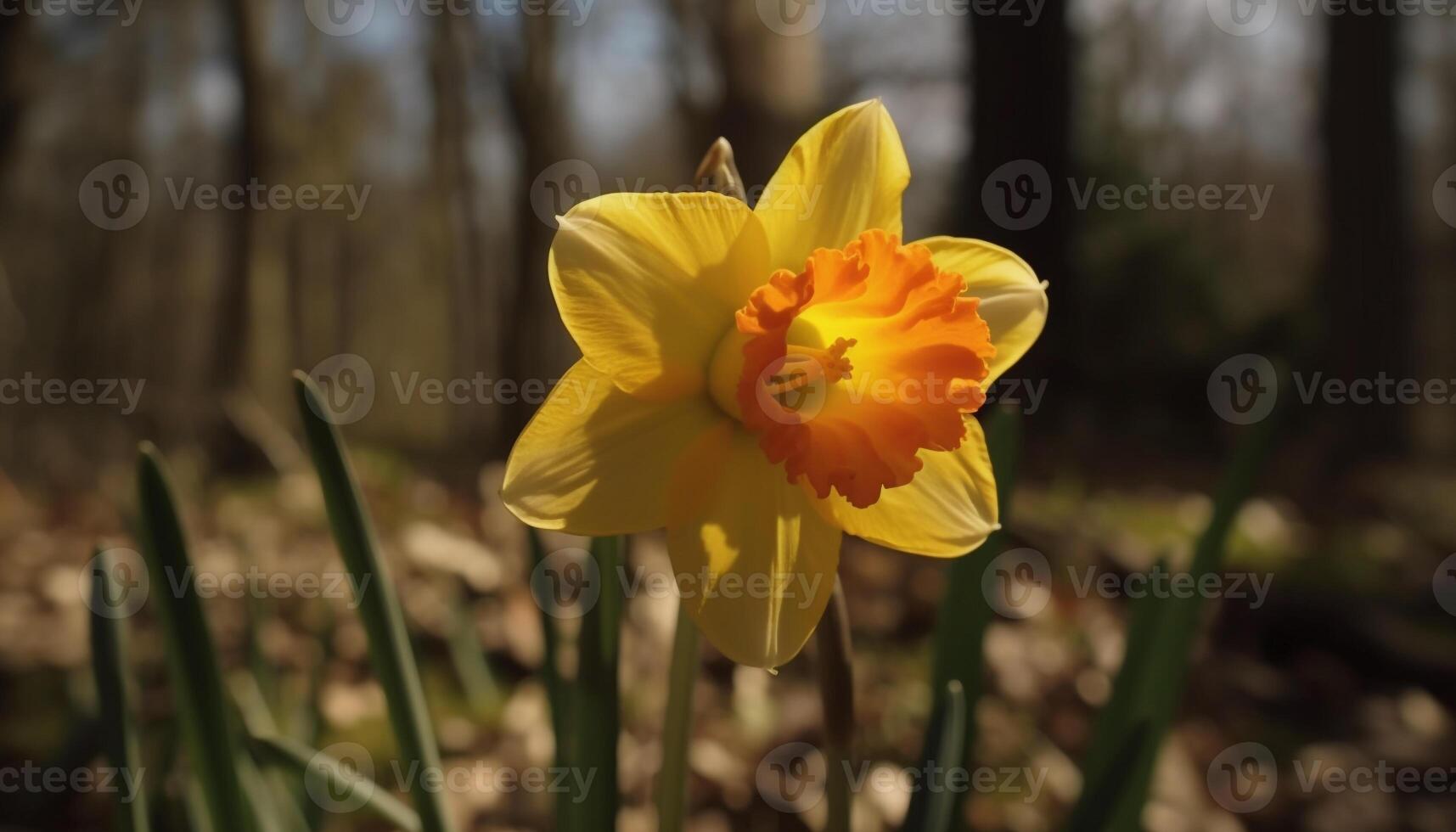 ein beschwingt Gelb Blume Blüten im das Wiese, präsentieren natürlich Schönheit generiert durch ai foto