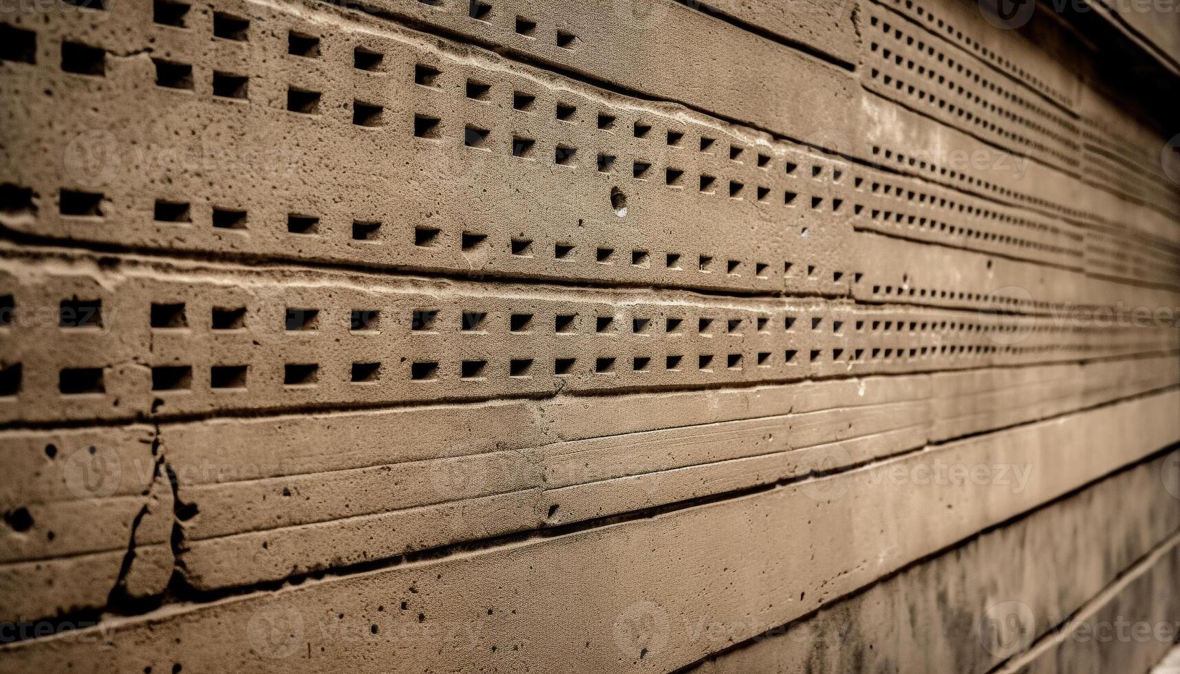 alt Gebäude Feature mit rostig Metall Tür und verwittert Backstein Mauer generiert durch ai foto