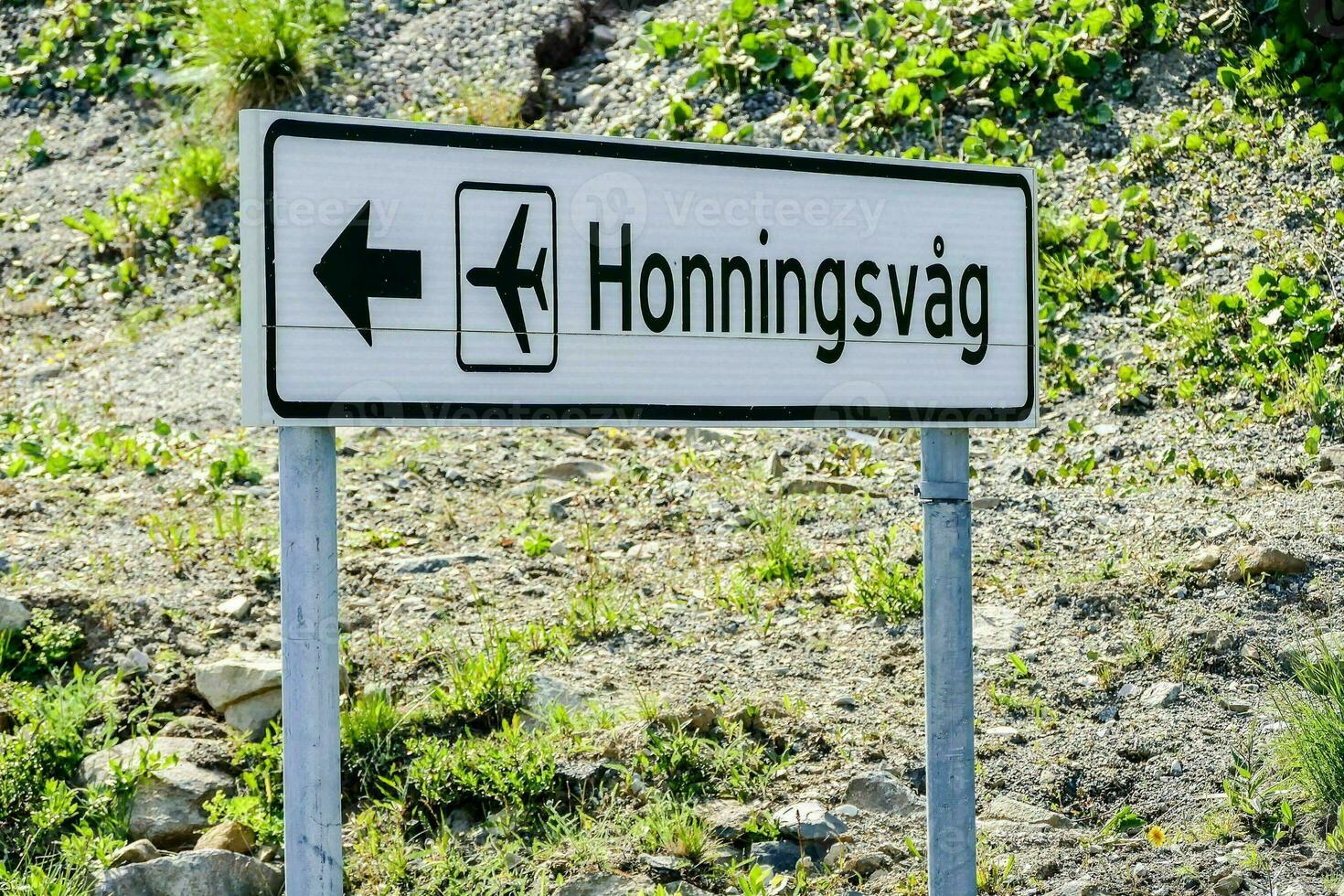 ein Straße Zeichen Das sagt honningsvag foto