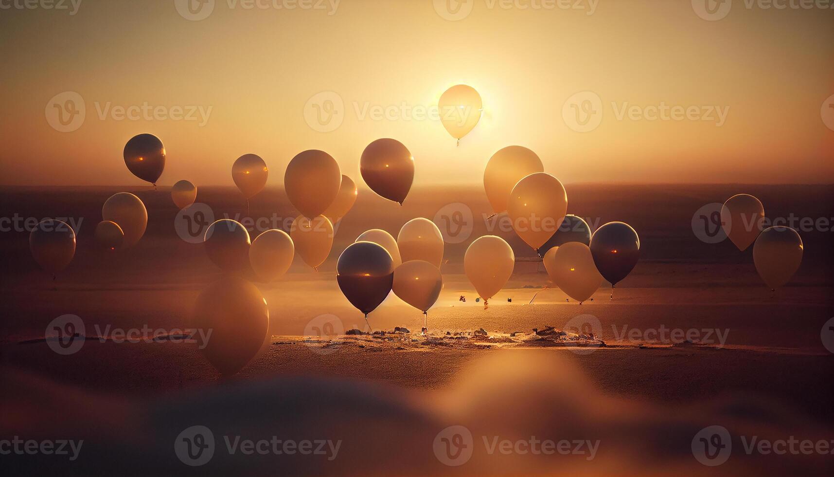 schweben heiß Luft Luftballons, beschwingt Farben fliegend generiert durch ai foto