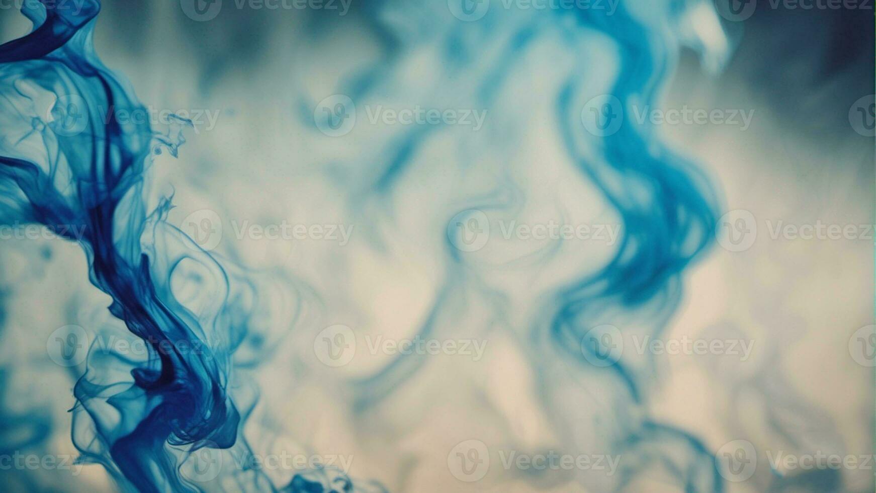Blau Farbe Foto von Tinte im Luft Spritzen Acryl Farbe Mischen Flüssigkeit Farbstoff. KI-generiert