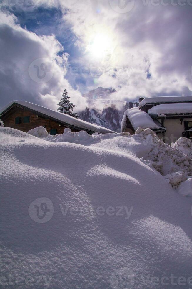 Winterlandschaft in den französischen Alpen foto