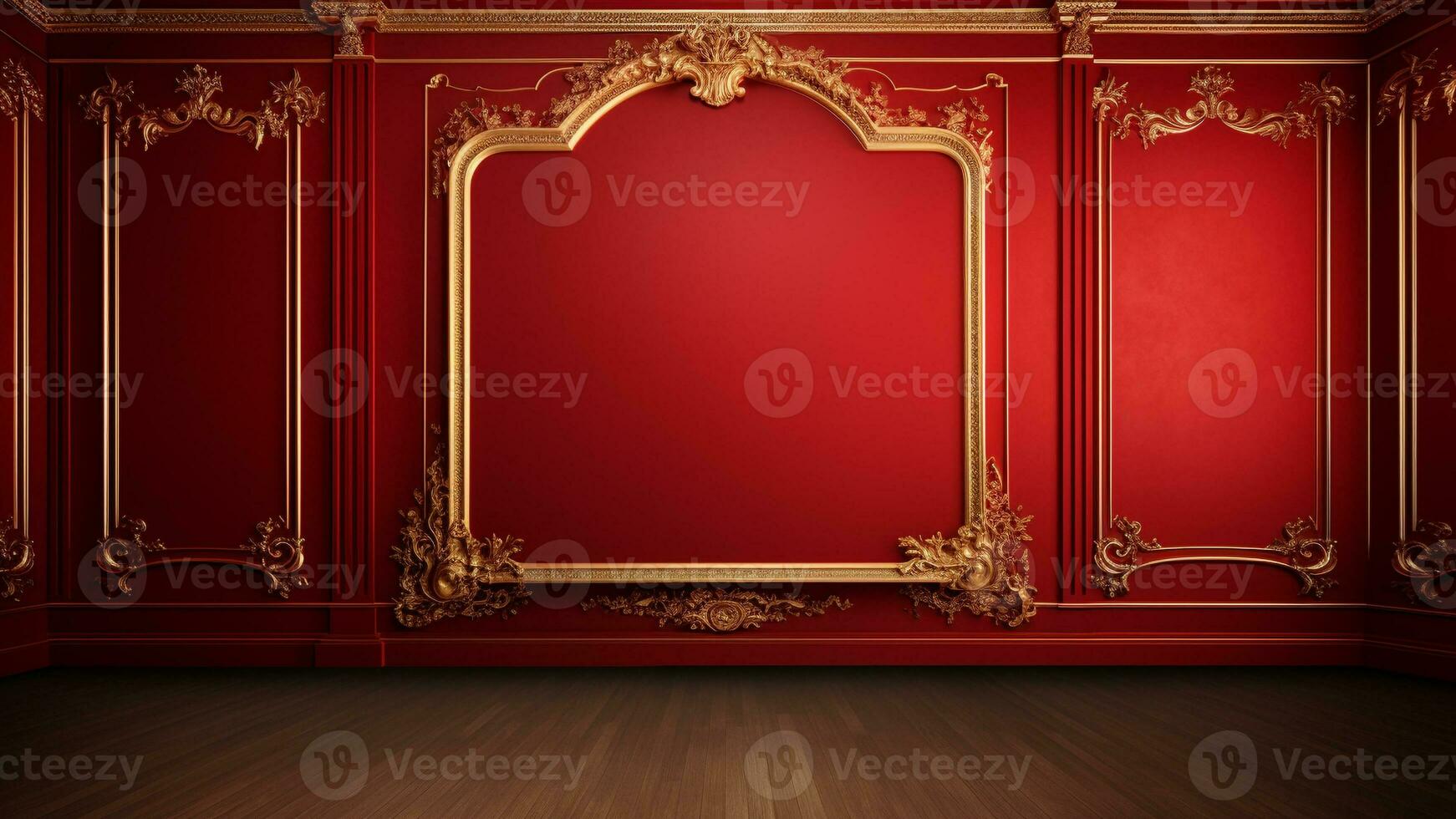 Opulenz Luxus rot Zimmer Design Ideen und Inspiration, ai generativ foto