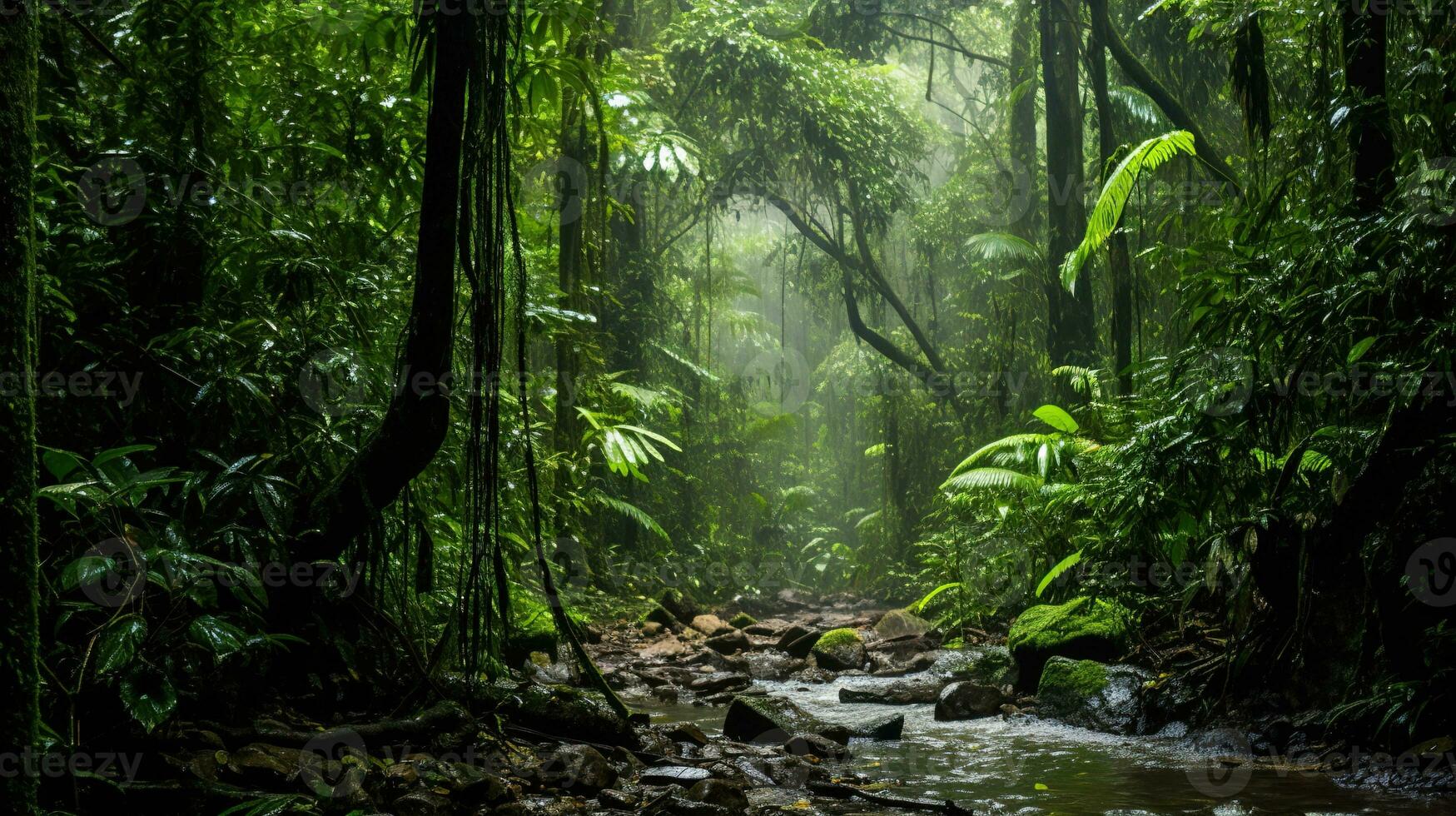 schön üppig Regenwald im zentral Amerika. generativ ai foto