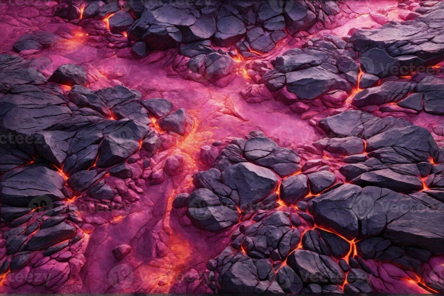 Rosa Lava Textur Hintergrund, glühend Lava Textur Hintergrund, Magma Fluss, Lava Fluss, geknackt Lava, ai generativ foto