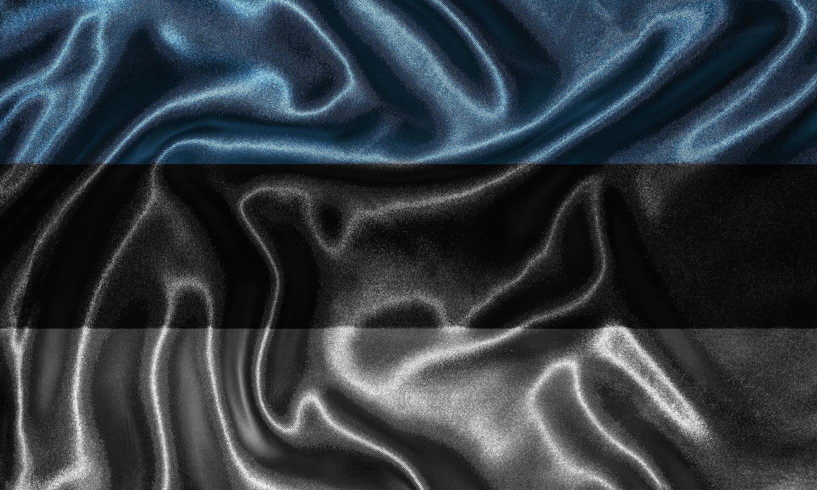 Tapete von Estland Flagge und wehende Flagge von Stoff. foto