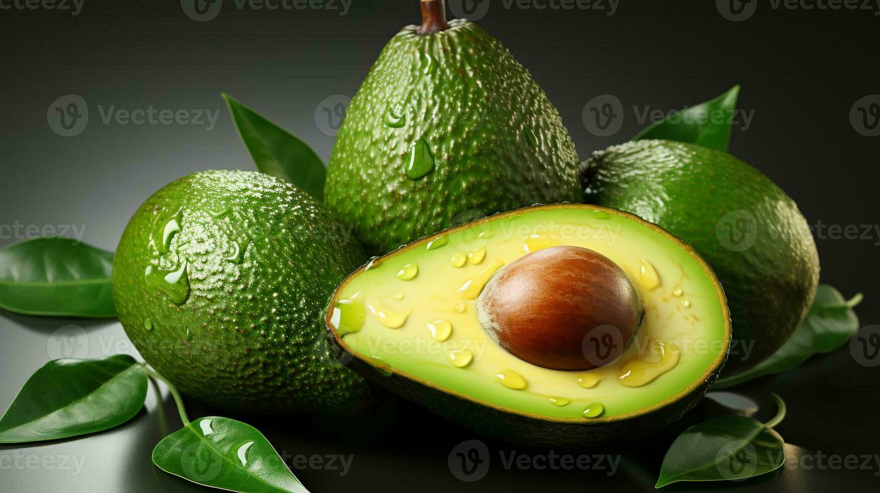 Nahansicht Foto von Avocado Obst auf isoliert Weiß Hintergrund generativ ai