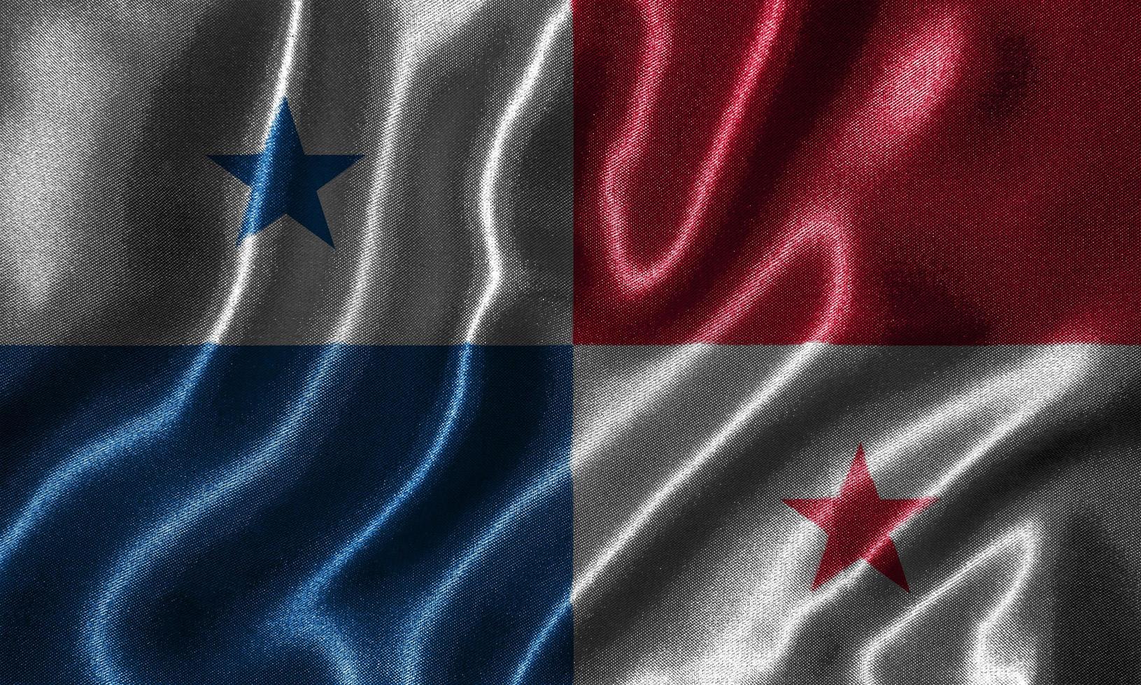 Tapete von Panama-Flagge und wehende Flagge von Stoff. foto