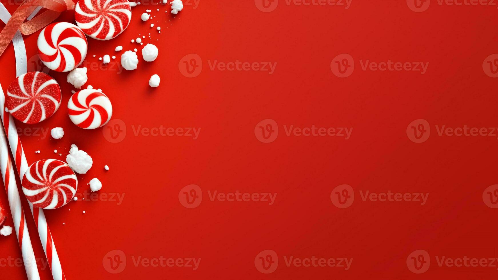 froh Weihnachten rot Hintergrund mit reichlich Kopieren Raum, ai generativ foto