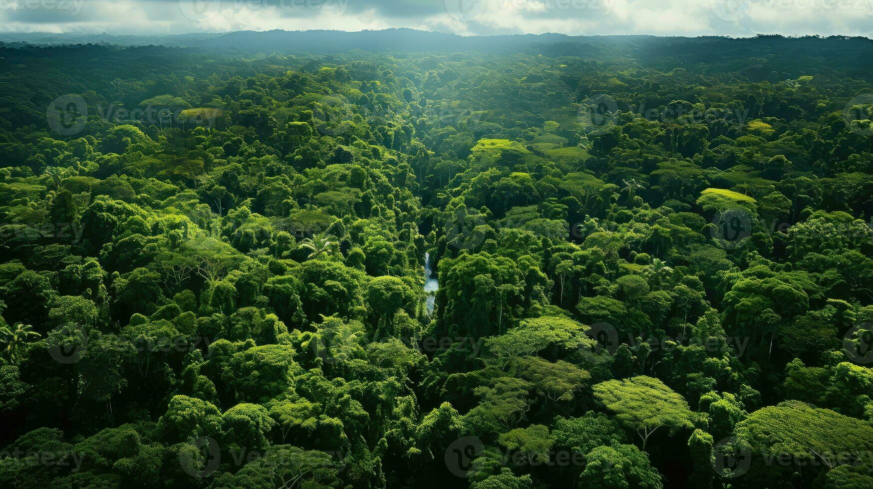 Aussicht Schönheit Umgebung Grün Landschaft ai generiert foto