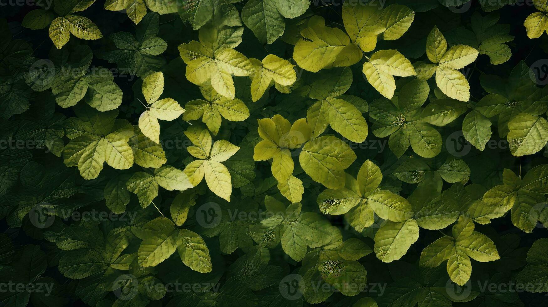 Wald Konzept Baum Blatt oben Aussicht ai generiert foto