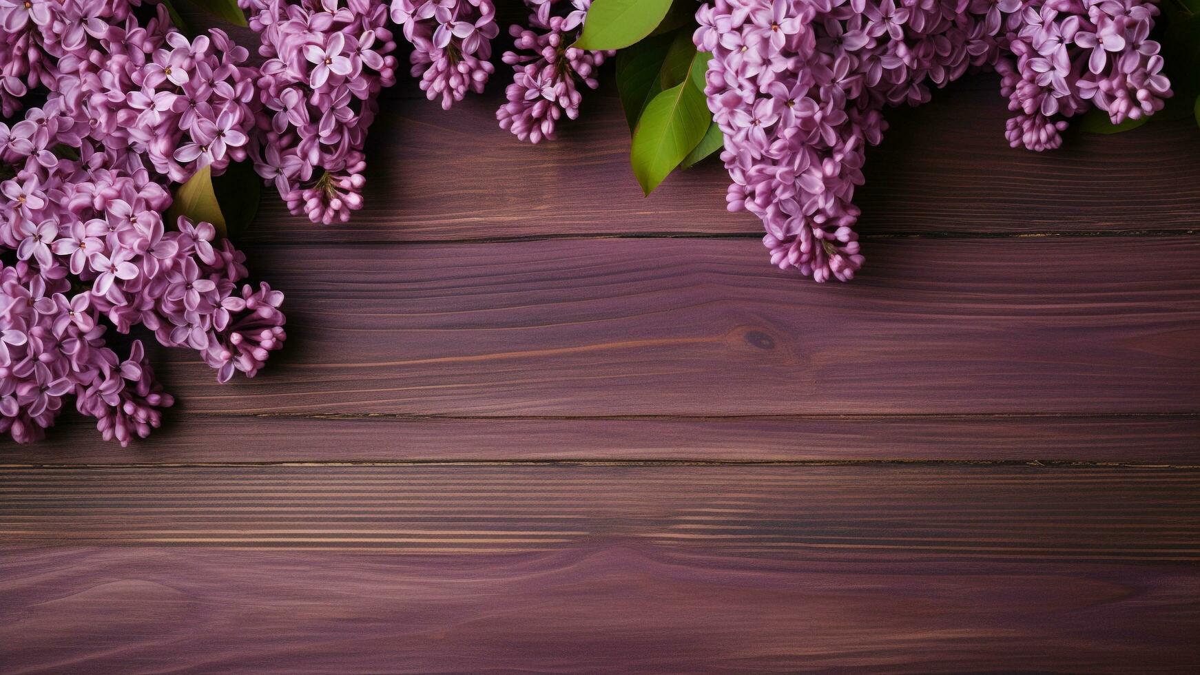 lila Blume auf Holz Hintergrund Blumen- Fotografie, ai generativ foto
