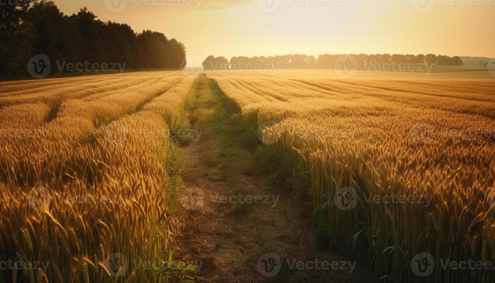 Weizen Wachstum reif zum Ernte im Wiese generiert durch ai foto