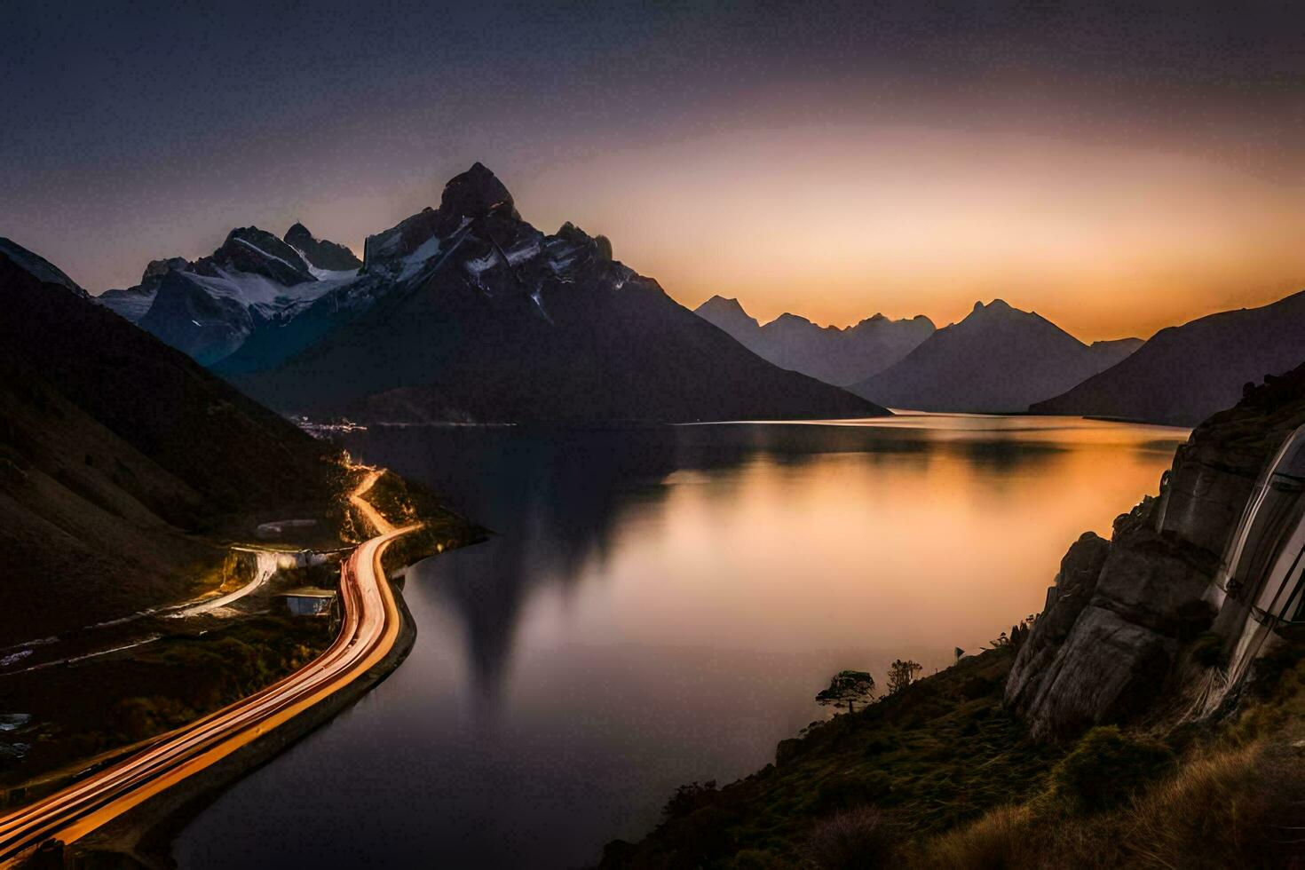 das Straße zu Milford Klang, Neu Neuseeland. KI-generiert foto