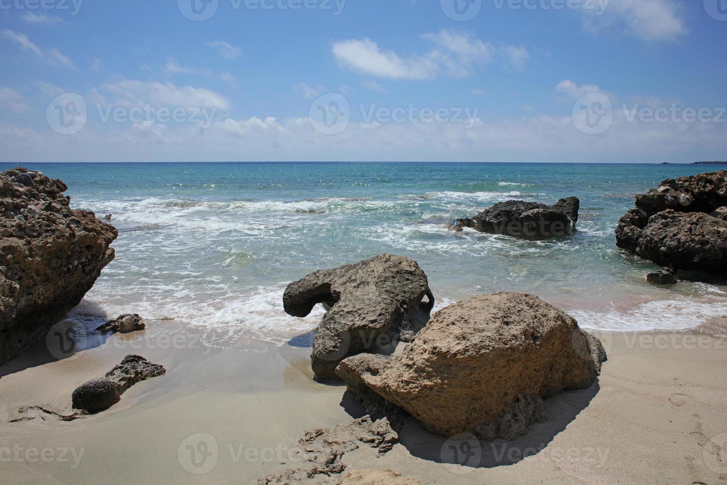 Falassarna Roter Sandstrand Kissamos Kreta Insel Sommerferien Saison foto