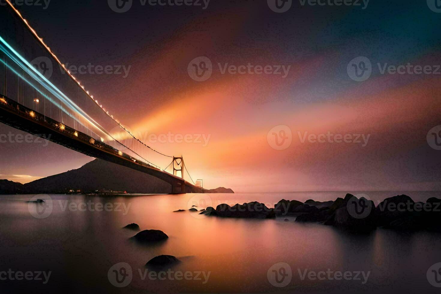 das golden Tor Brücke, hd Hintergrund. KI-generiert foto