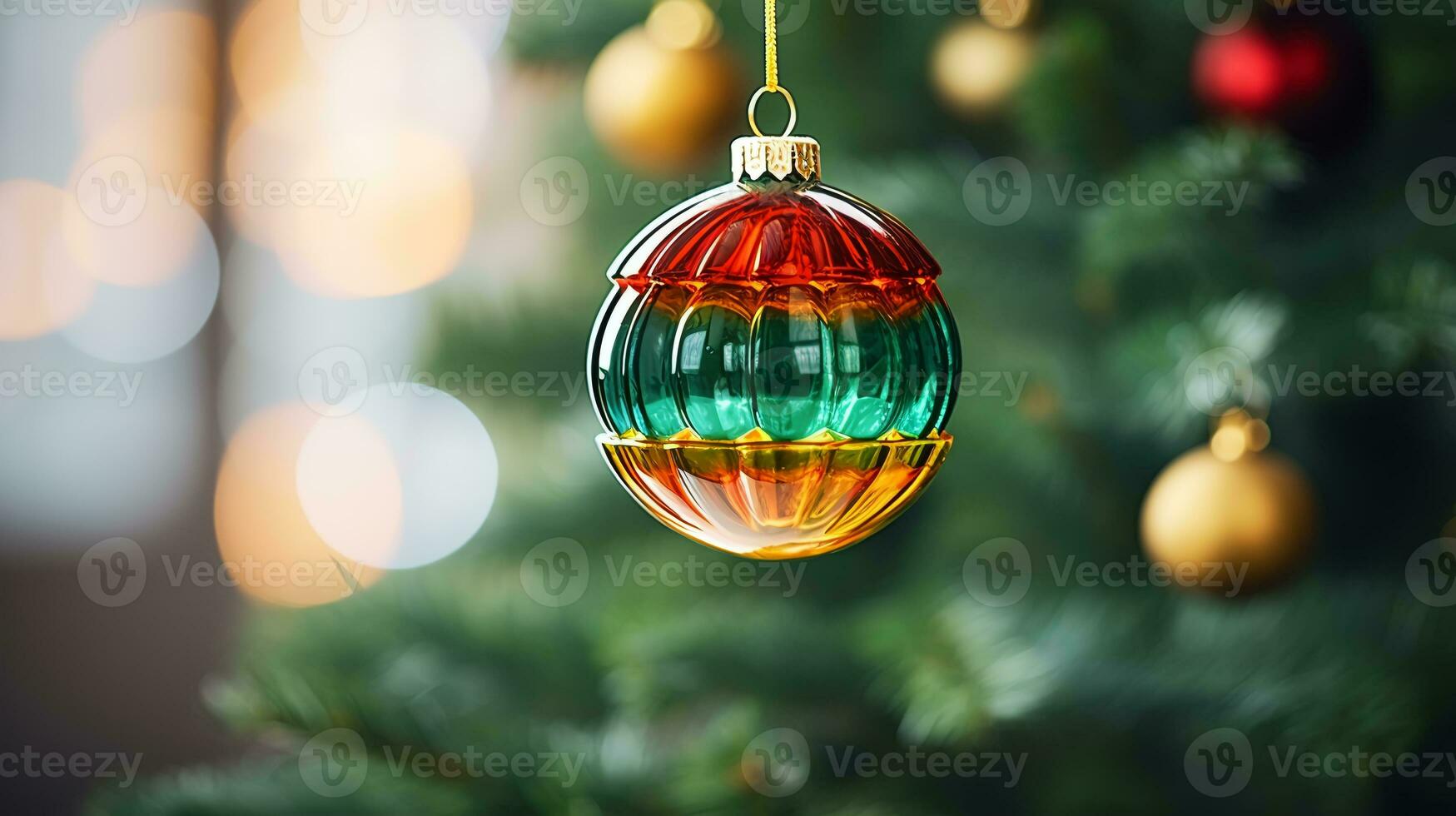 Luxus Weihnachten Hintergründe. Weihnachten Hintergrund mit Weihnachten Bälle mit Bokeh Wirkung. ai generiert. foto