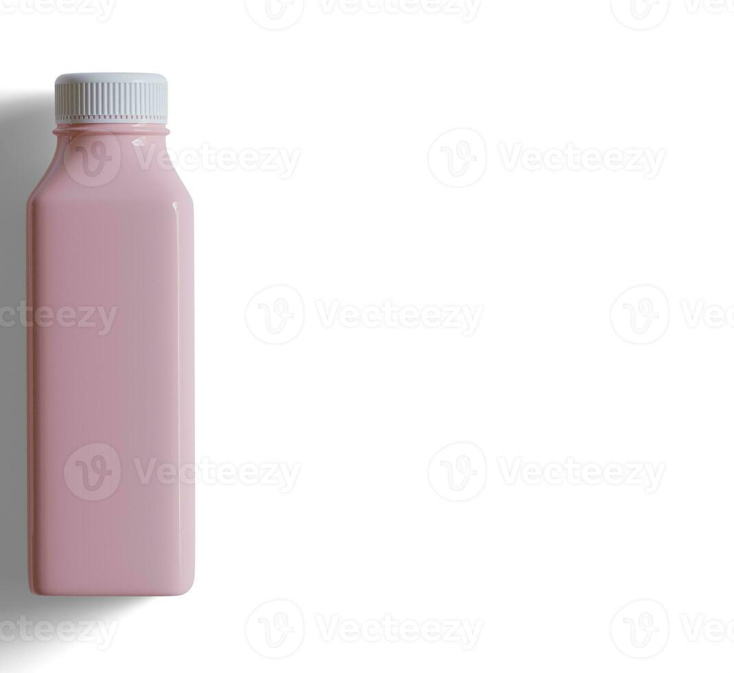 Smoothie Saft Rosa im Plastik Flasche Illustration 3d machen foto