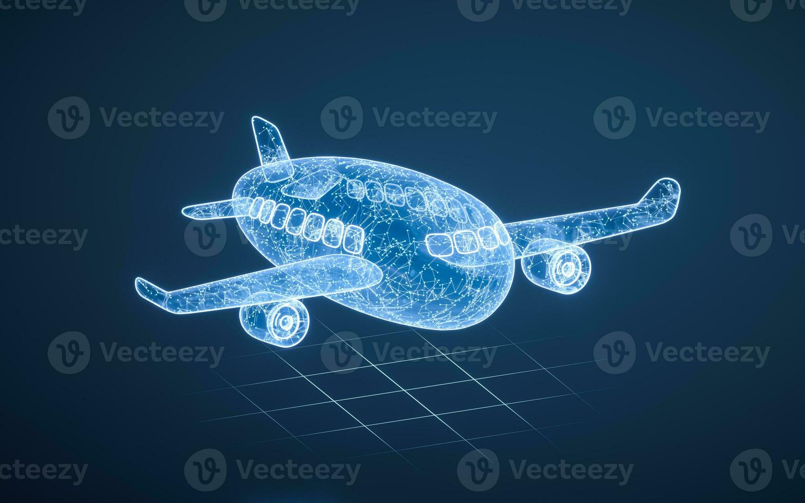 Flugzeug mit Blau Technologie Struktur, 3d Wiedergabe. foto