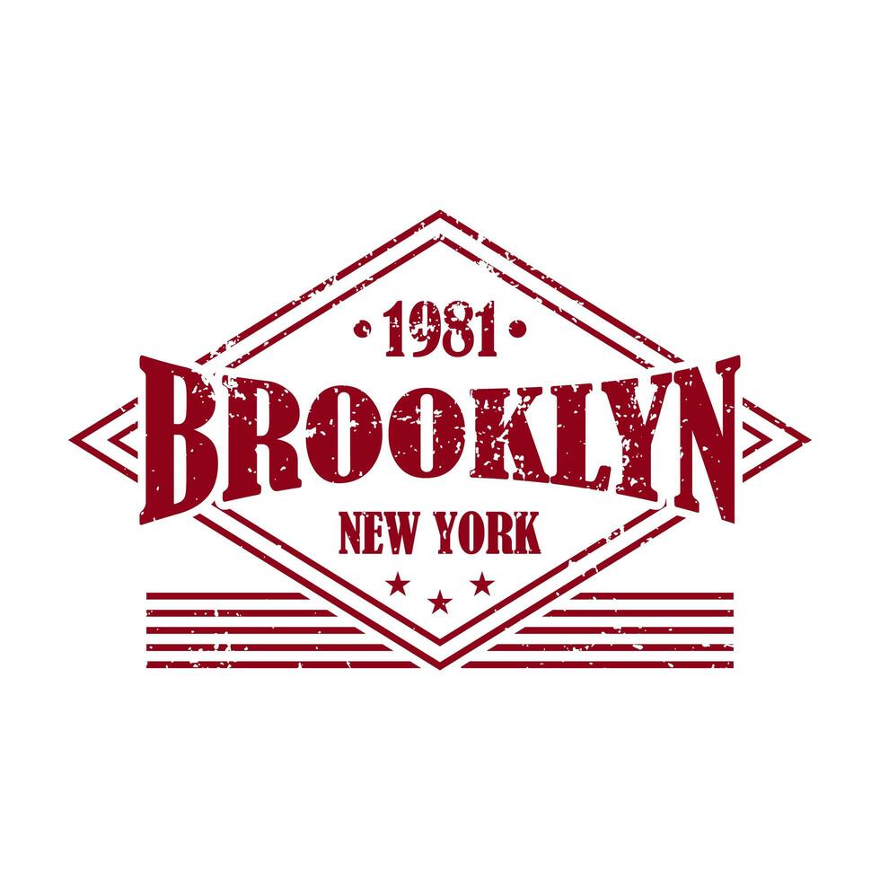Brooklyn, Neu York Typografie T-Shirt Design, College-Stil Brooklyn Kleidung drucken. Illustration im Vektor Format, USA Typografie t Hemd Design. foto