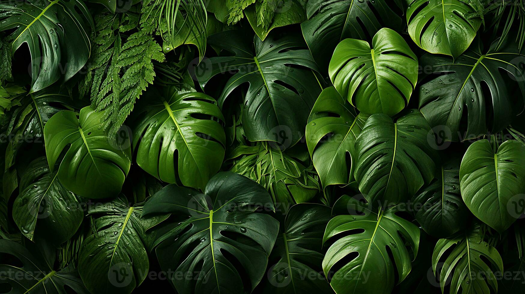 Grün Blätter Hintergrund, ai generiert foto