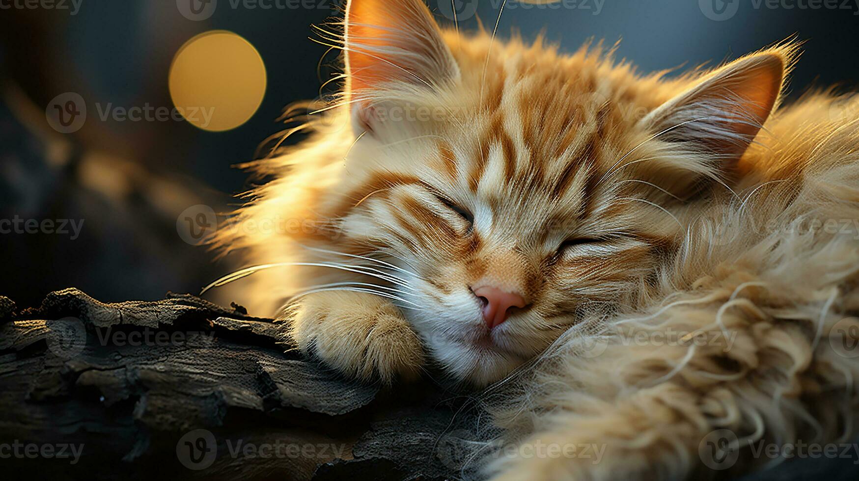 Winterschlaf Katze Bild, süß Haustier Tier Hintergrund Bild, ai generiert foto