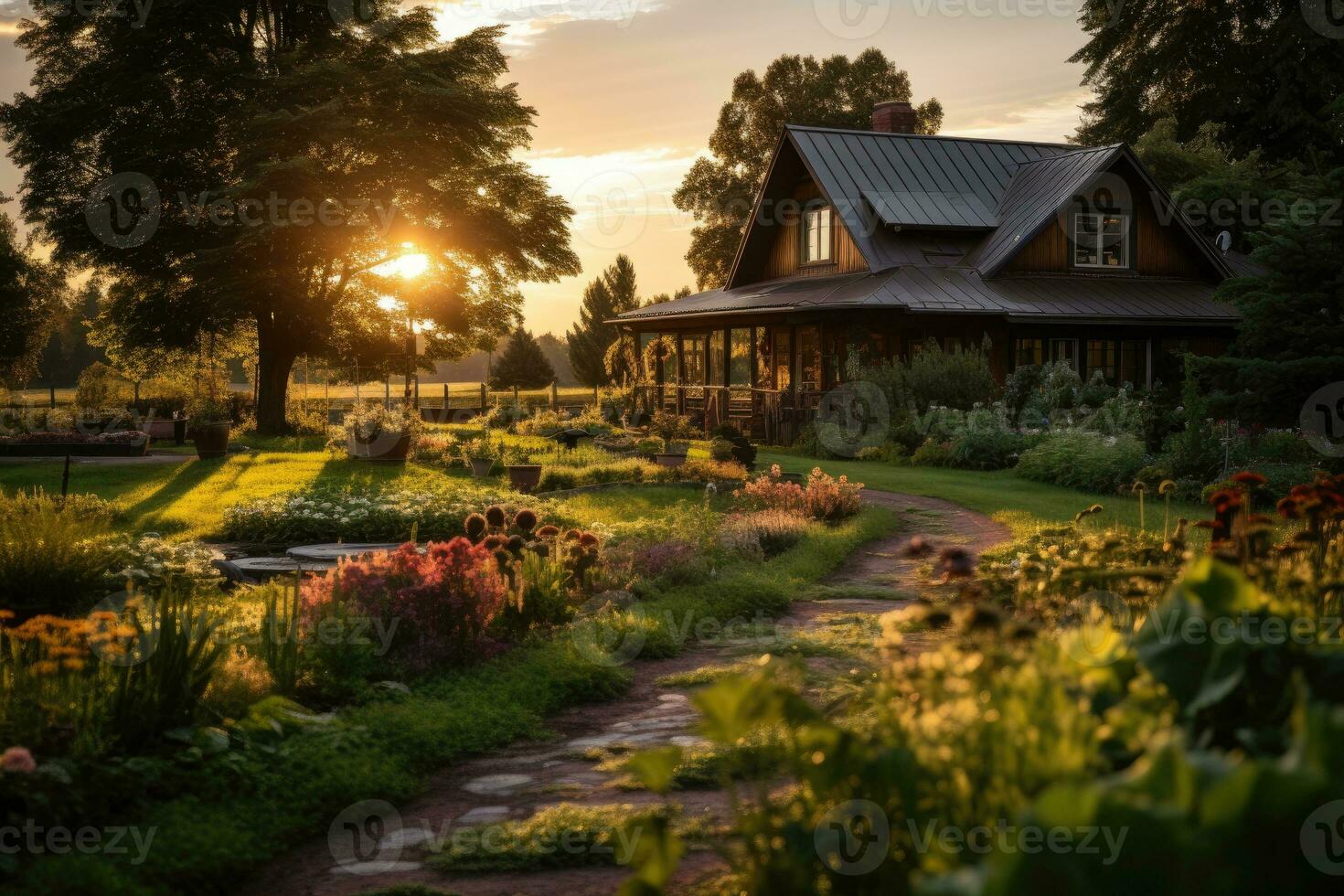 Wiese und Natur im das Hintergrund ai generiert foto