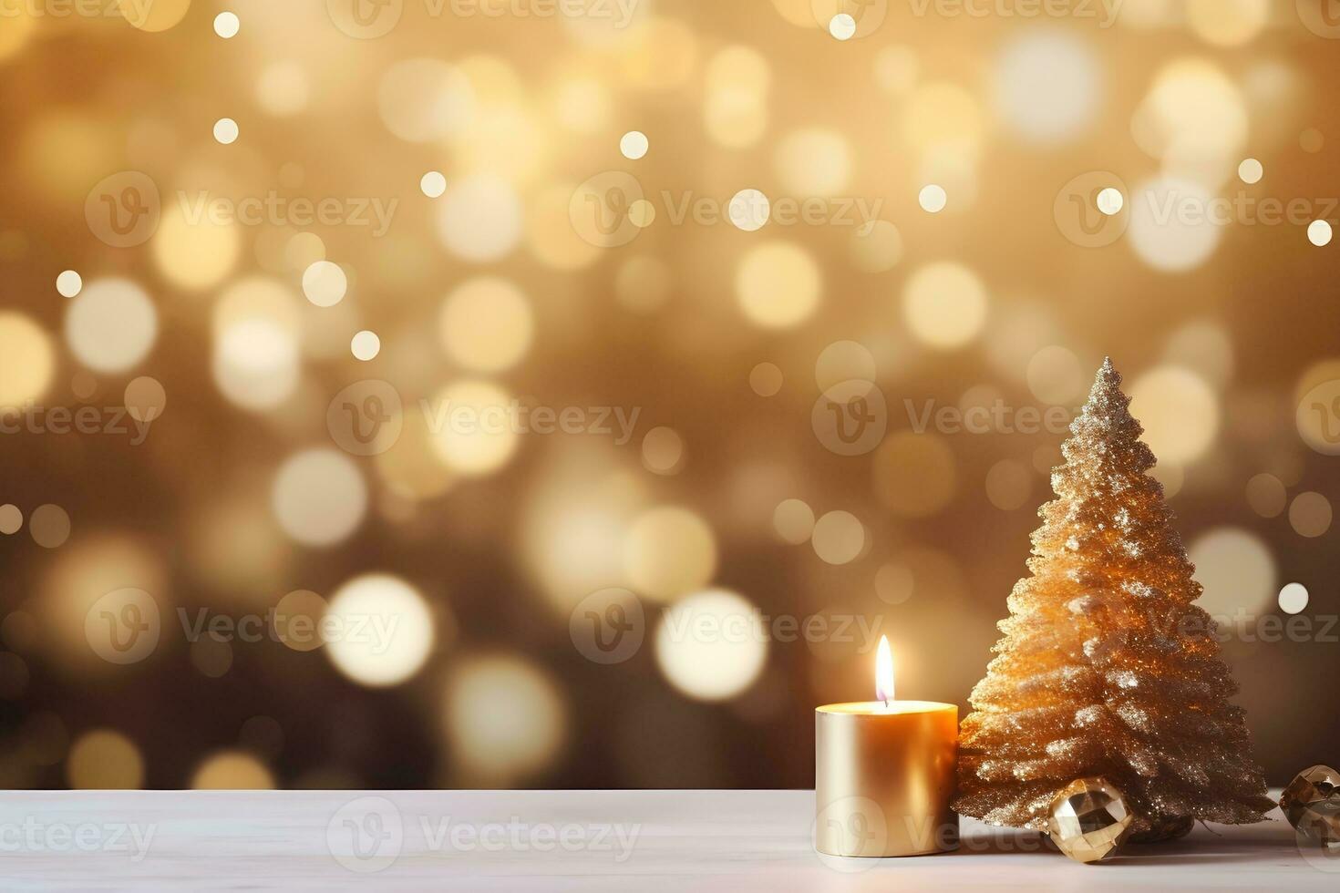 Weihnachten Hintergrund, Neu Jahre golden Bokeh. ai generativ foto