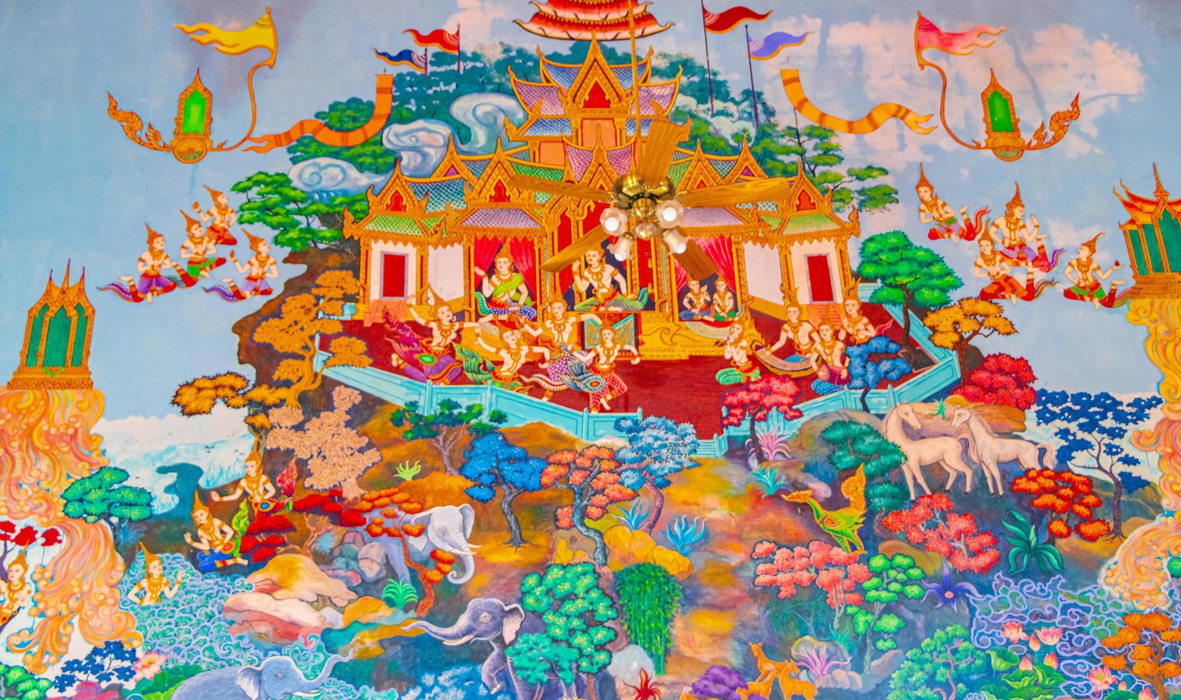 Koh Samui, Thailand, 2021 - Wat Plai Laem Tempel Kunstwerk foto