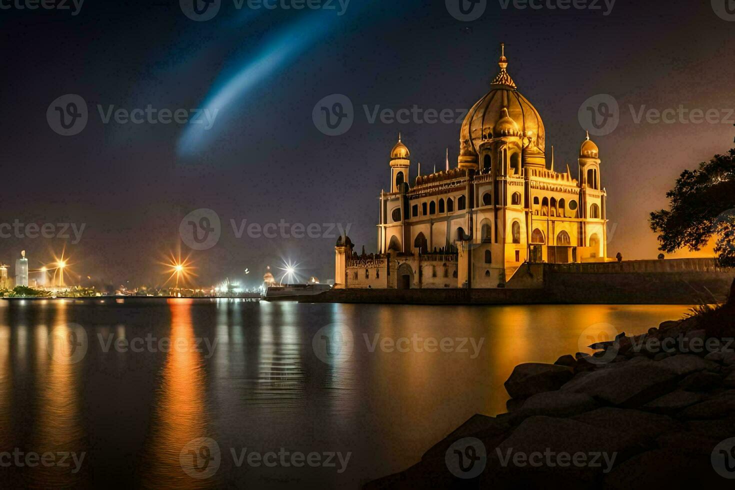 das Nacht Himmel Über das Stadt von Mumbai. KI-generiert foto