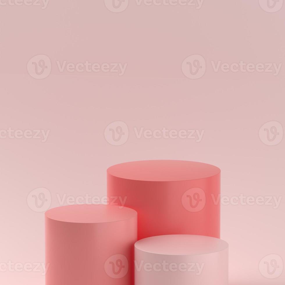 minimale rosa Produktbühne mit sanfter Beleuchtung für die Produktpräsentation foto