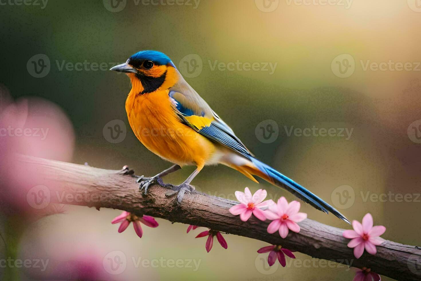 Foto Hintergrund Vogel, das Blumen, das Vogel, das Blumen, das Vogel, das Blumen,. KI-generiert