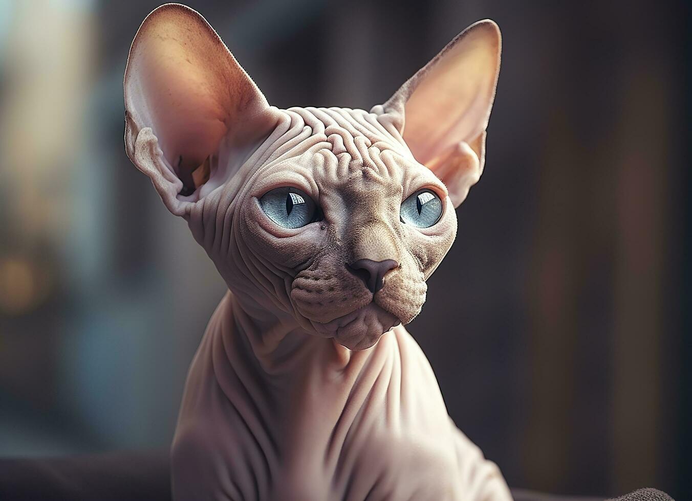 schön Foto Sphynx Katze Konzept, zeitgenössisch natürlich und Stimmung Sozial Hintergrund. generativ ai