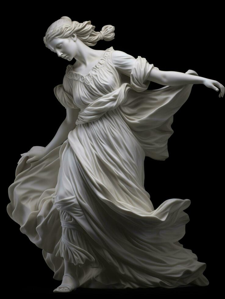 Marmor Statue von ein Ballerina. generativ ai foto