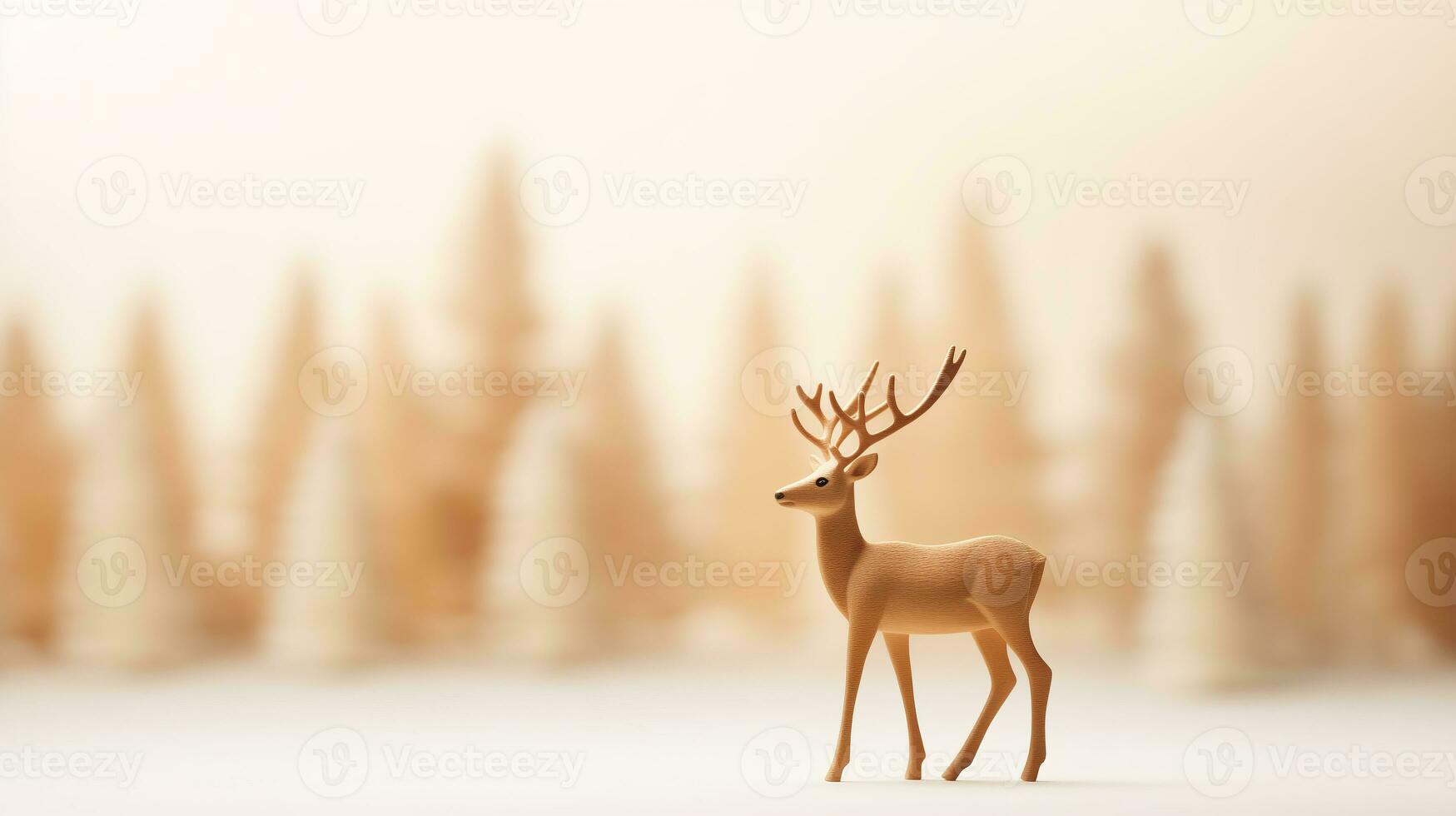 Hirsch im das Wald auf Bokeh Hintergrund. ai generiert. foto