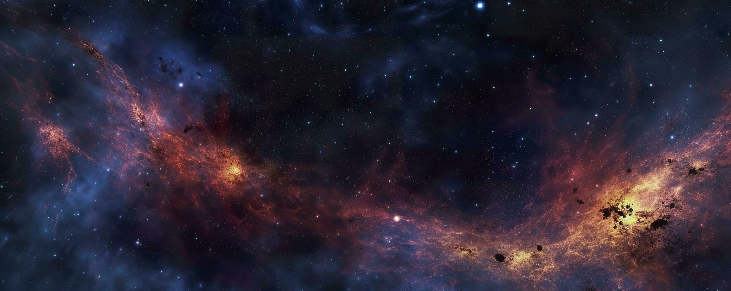 ein Foto von sehr dunkel sternenklar Nacht Raum genommen von James webb Raum Fernrohr, Nacht Himmel, dunkel schwarz und dunkel Blau Ton, Nebel, ai generativ