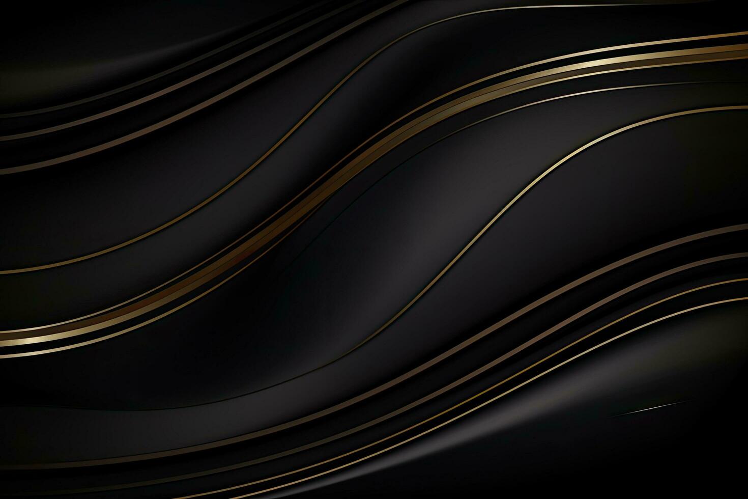 Luxus schwarz wellig Hintergrund. Vektor Illustration Folge, luxuriös schwarz Linie Hintergrund, ai generiert foto