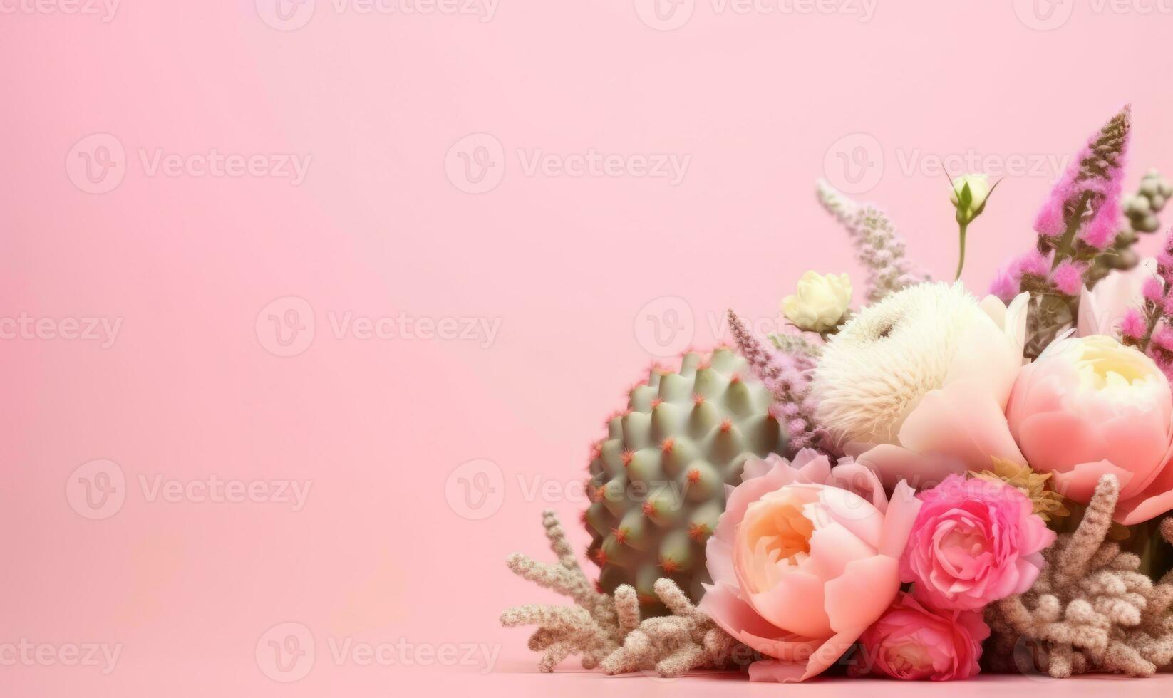 herrlich Blumen- und Kakteen Anzeige. ai generativ foto